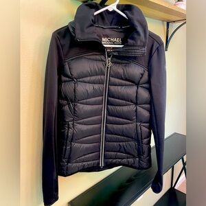 Michael Kors Black Puffer Jacket with Quilted Design
